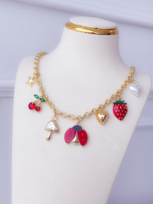 Collar Multicharms Carmine