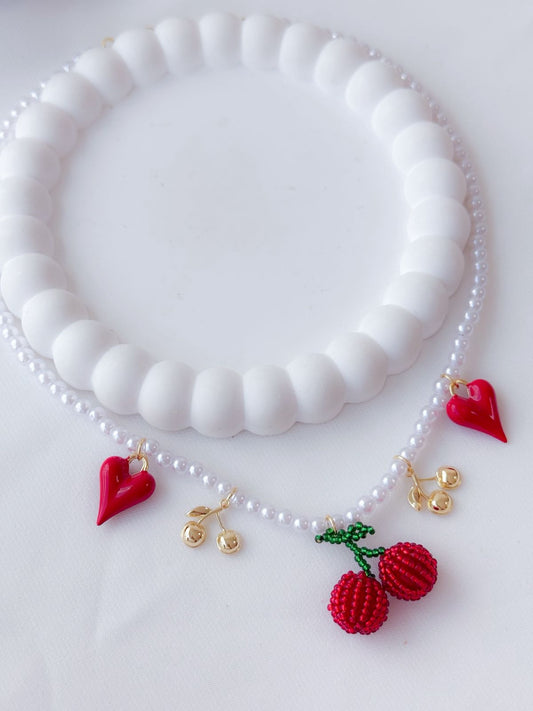 Collar Multicharms cherry