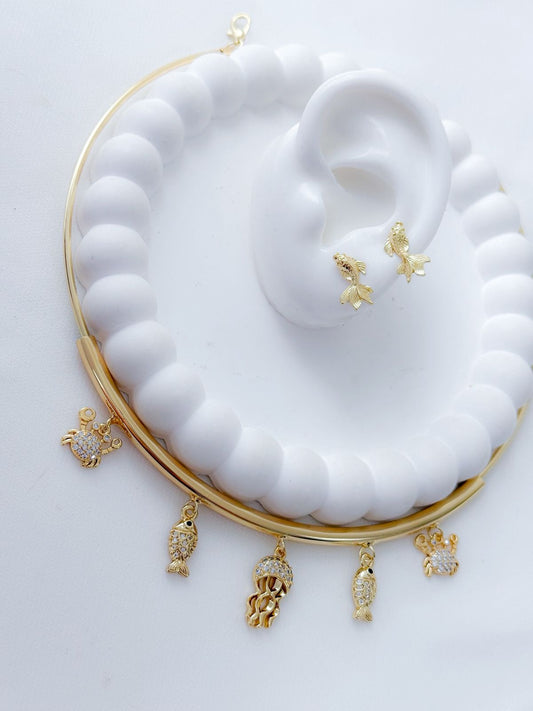 Gargantilla animaux marins